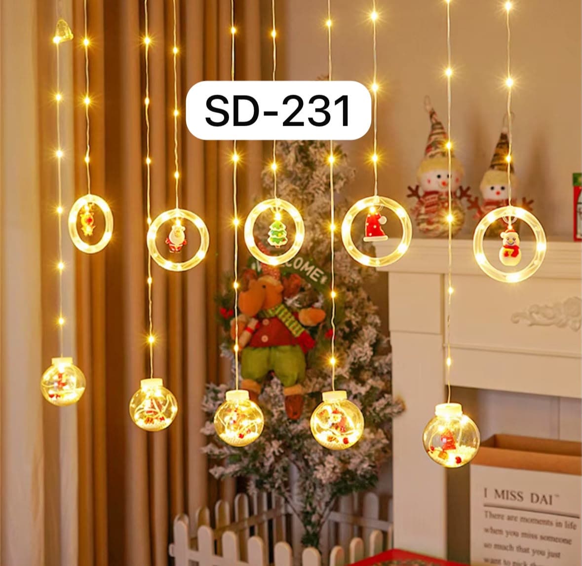 LUCES CASCADA CON MUÑECOS ÁMBAR SD-231