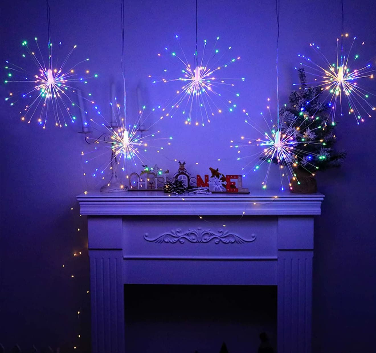 LUCES LED FUEGOS ARTIFICIALES CON PANEL SOLAR