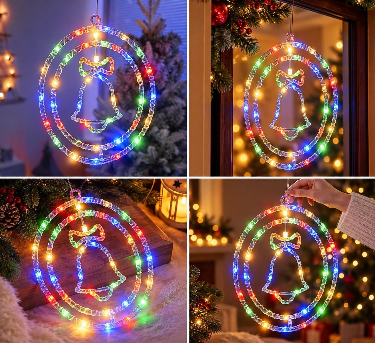 CAMPANA NAVIDEÑA LED MULTICOLOR – 32 CM