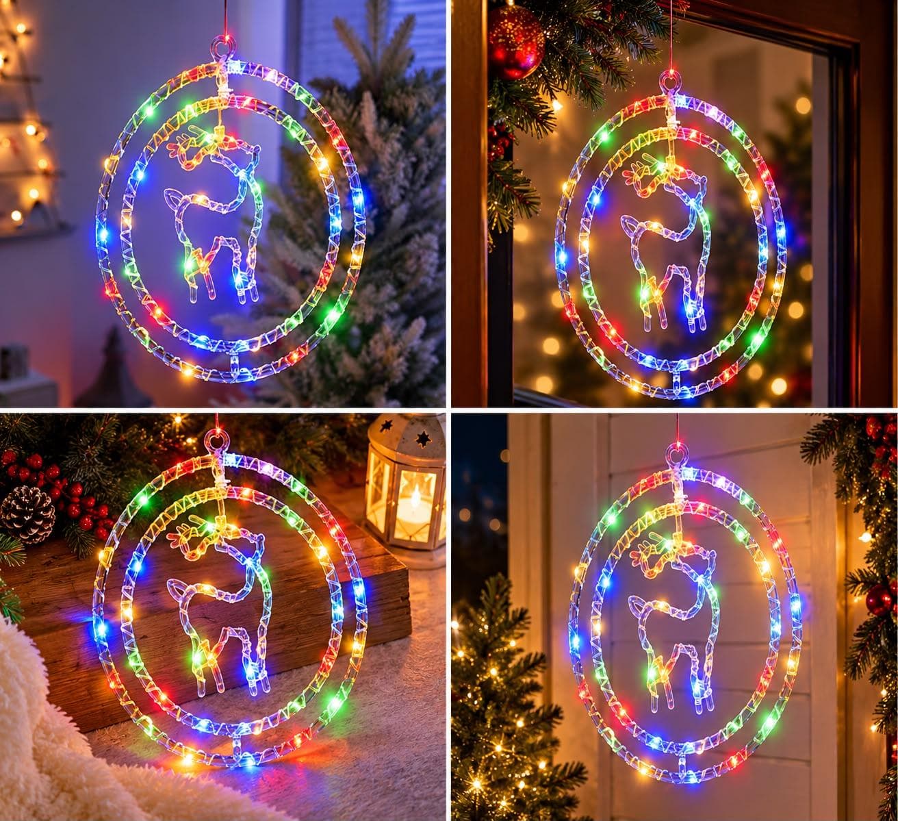 RENO NAVIDEÑO LED MULTICOLOR – 32 CM