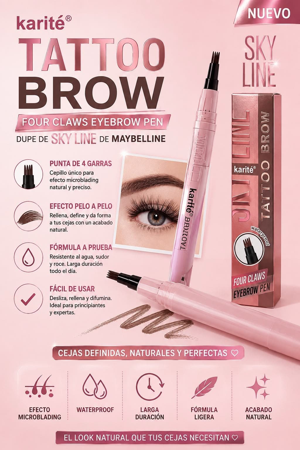RELLENADOR TATTOO EYEBROW GEL – KISS BEAUTY