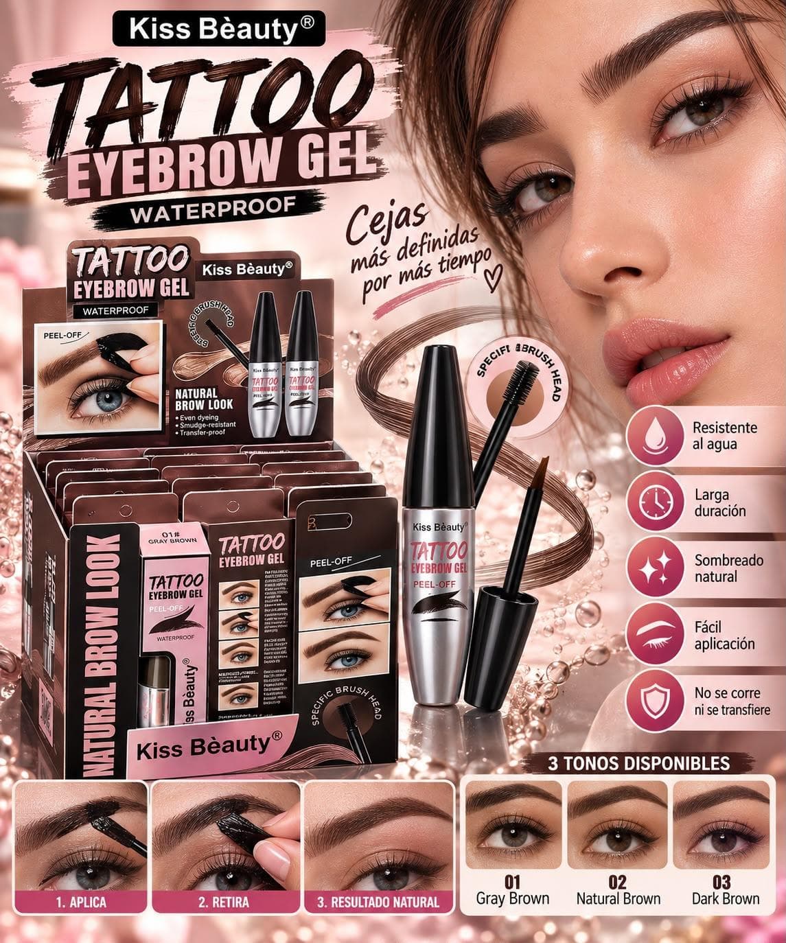 TATTOO EYEBROW GEL – KISS BEAUTY