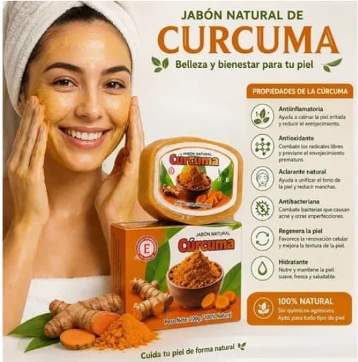 Jabón Facial Natural de Cúrcuma