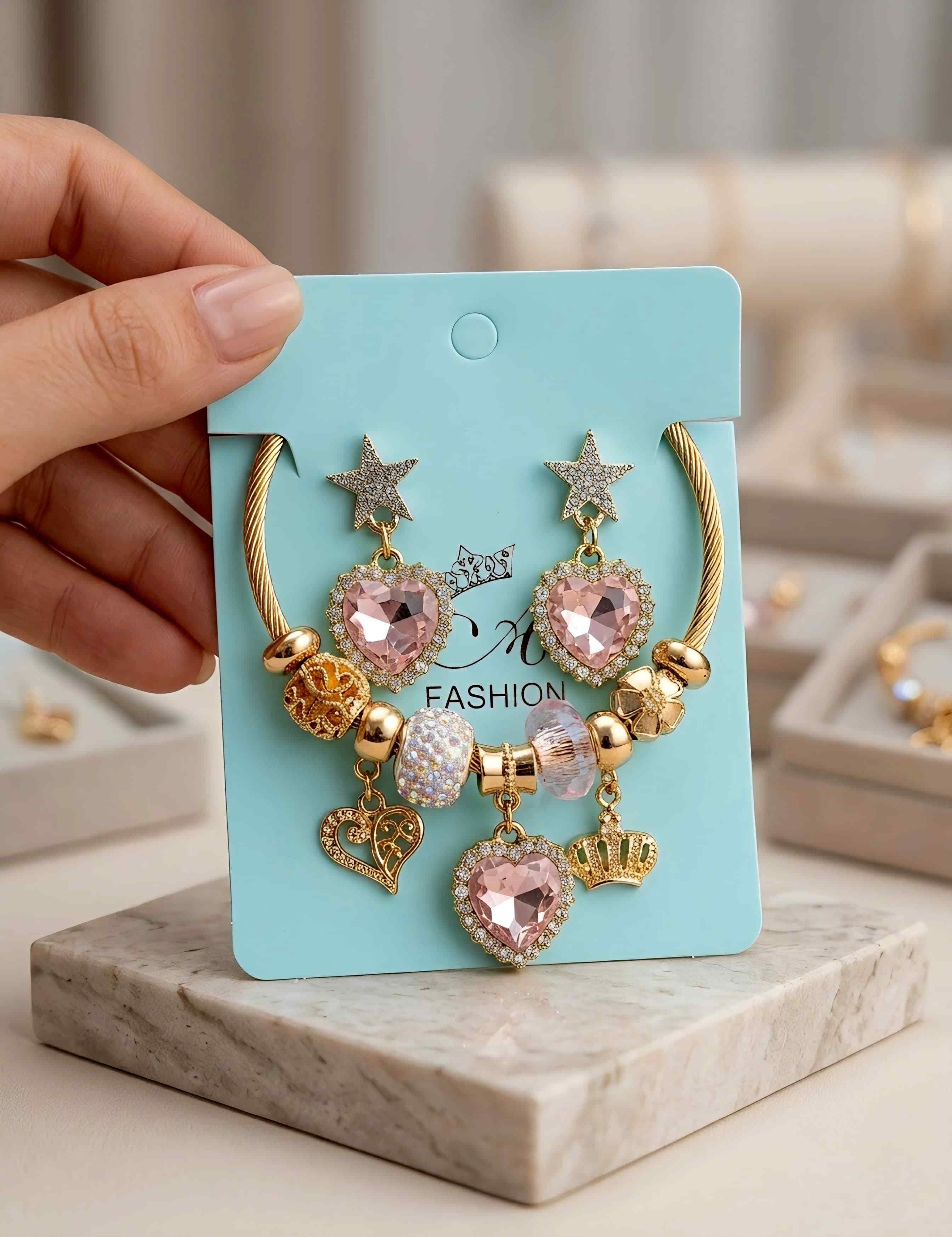 ARETES + PULSERA PANDORA