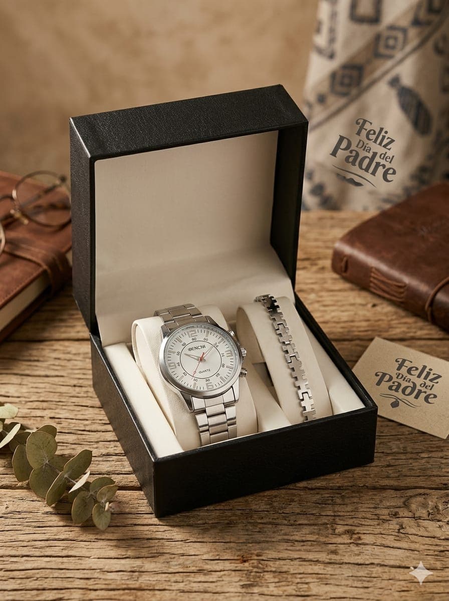 RELOJ + PULSERA MEN + CAJA A1