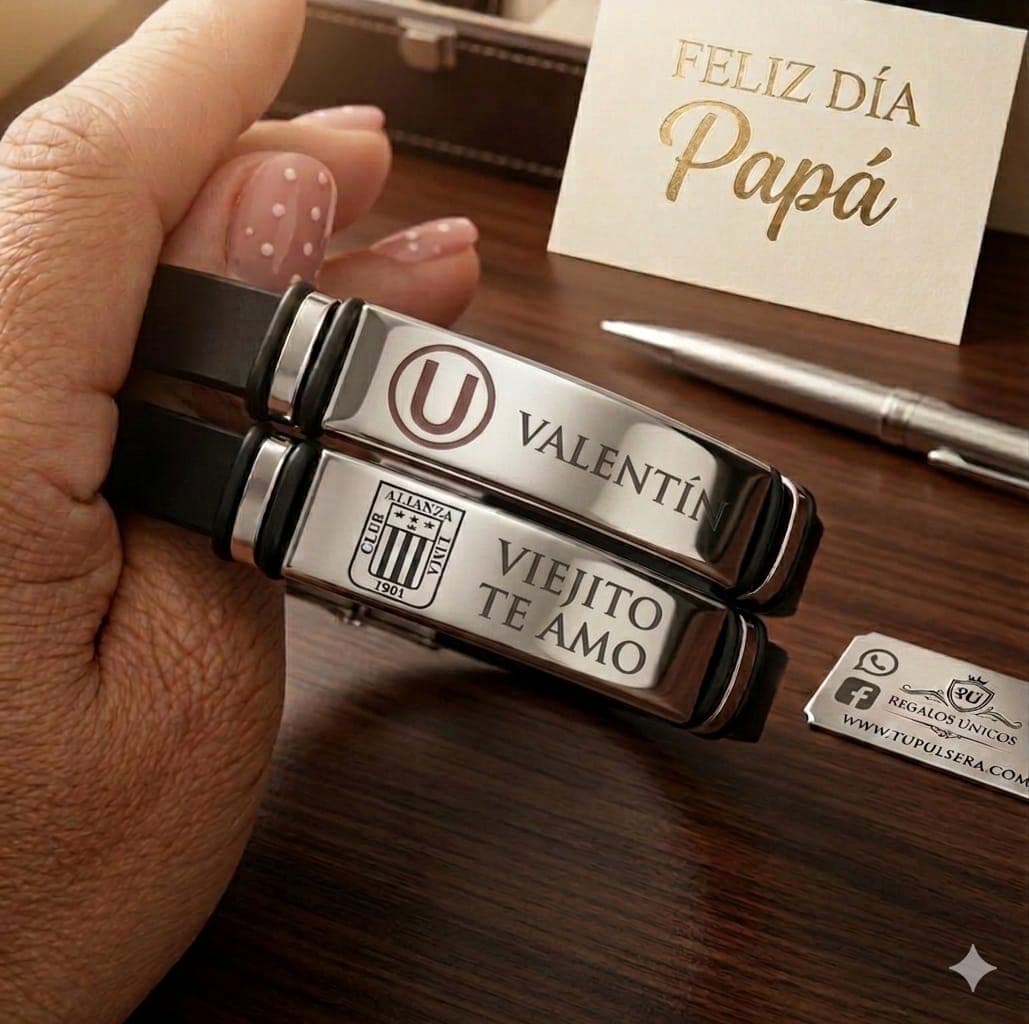 CON GRABADO PERSONALIZADO PULSERA DE EQUIPO  PAPÁ⚽🏀🏐