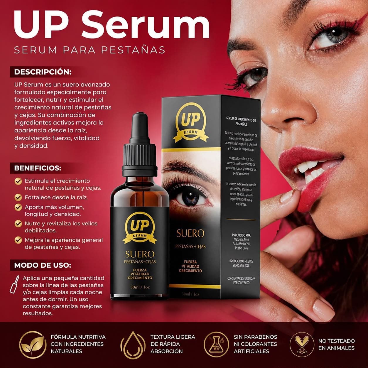 UP SERUM – SUERO PARA PESTAÑAS Y CEJAS