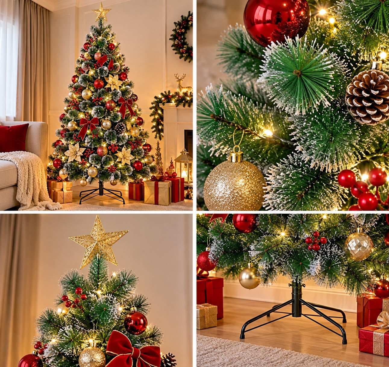 ÁRBOL NAVIDEÑO CON EFECTO NEVADO 2.10