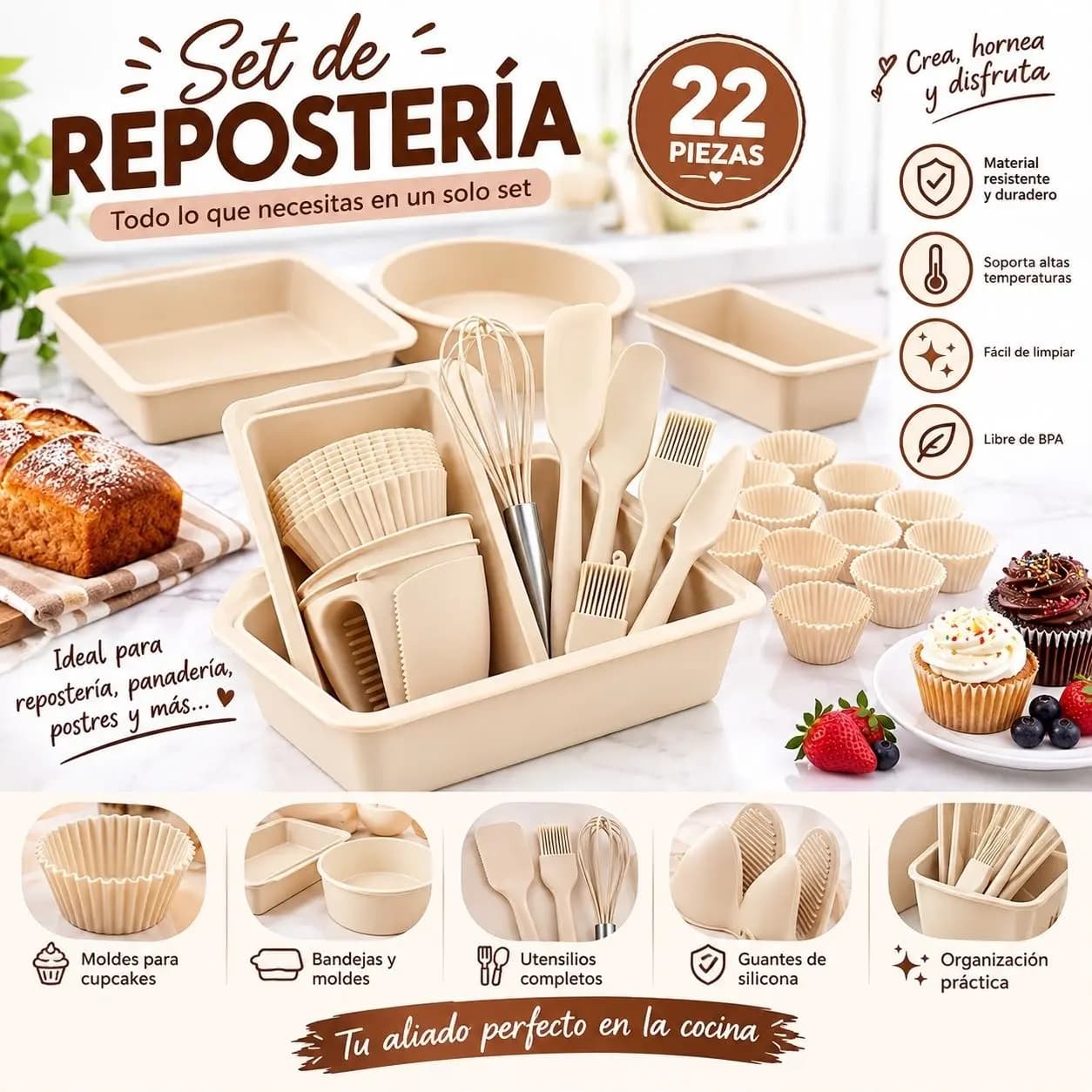 SET DE REPOSTERÍA 22 PIEZAS