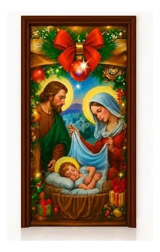 FONDO DECORATIVO PARA PUERTA NAVIDEÑA
