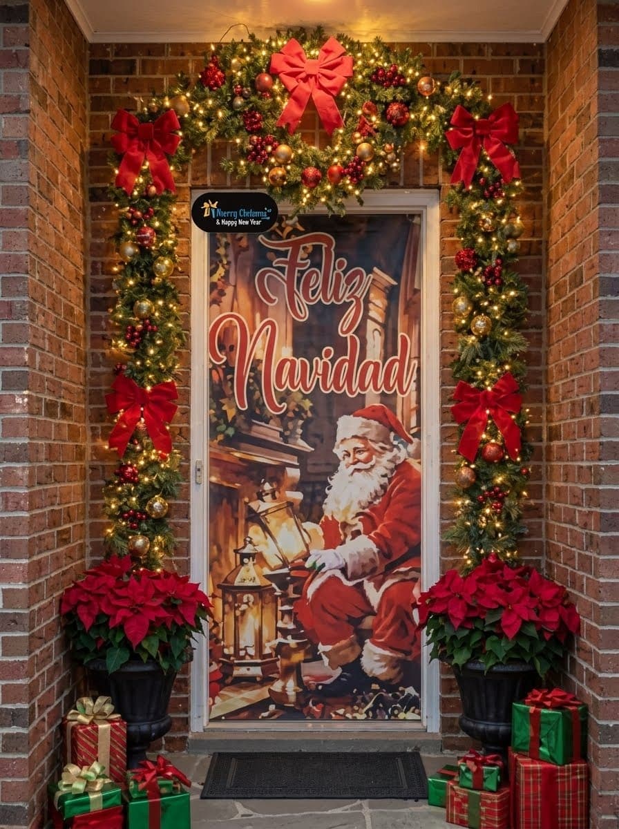 FONDO DECORATIVO PARA PUERTA NAVIDEÑA